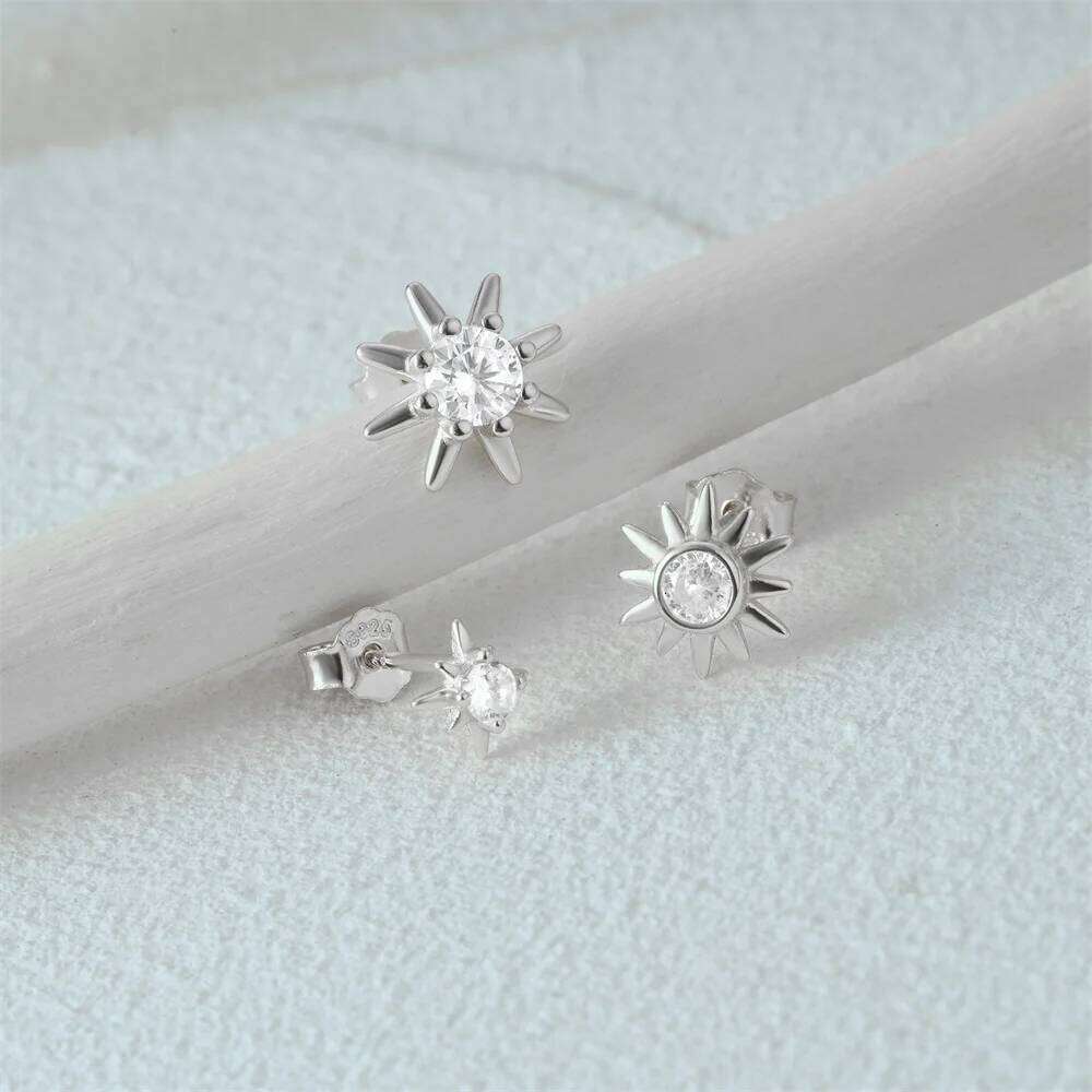 Aide 925 Sterling Silver 3pcs Set 2.5/3/mm Zircon Gold Plated Star Piercing Bar Stub Earring Women Minimalist Jewelry Party Gift