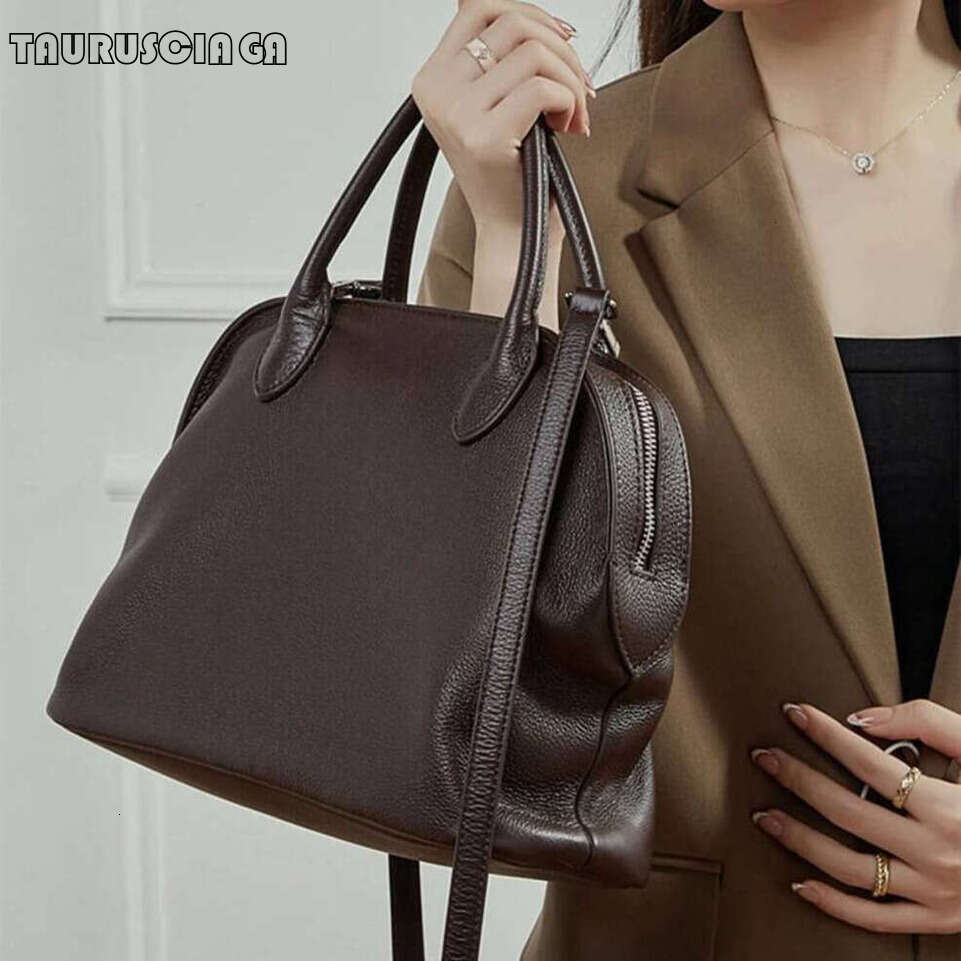 TAURUSCIAGA Burminsa Cowhide Genuine Leather Large Shell Tote Handbags For Women 2025 Luxury Office Ladies Shoulder Crossbody Bags