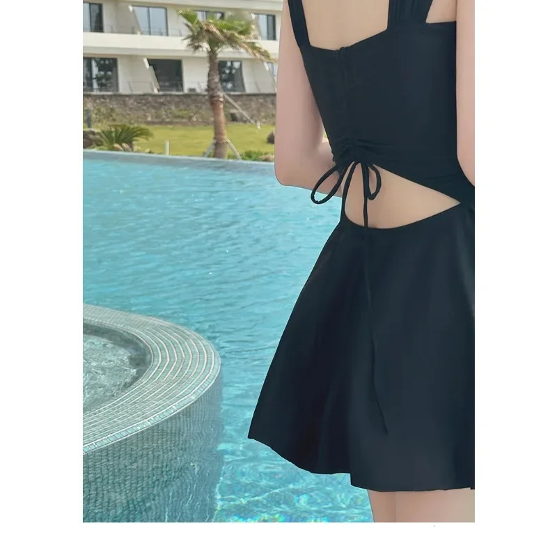 Summer Womens Solid Color Onepiece Swimsuit Slimming and Sexy Backless Tight Outdoor Party Pool 251231