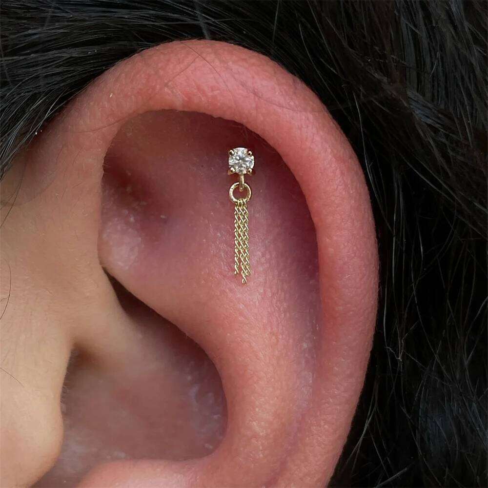 Aide 925 Sterling Silver Shiny Waterdrop Charms Piercing Earrings For Women Tassel Pendant Chain Party Handmake DIY Jewelry