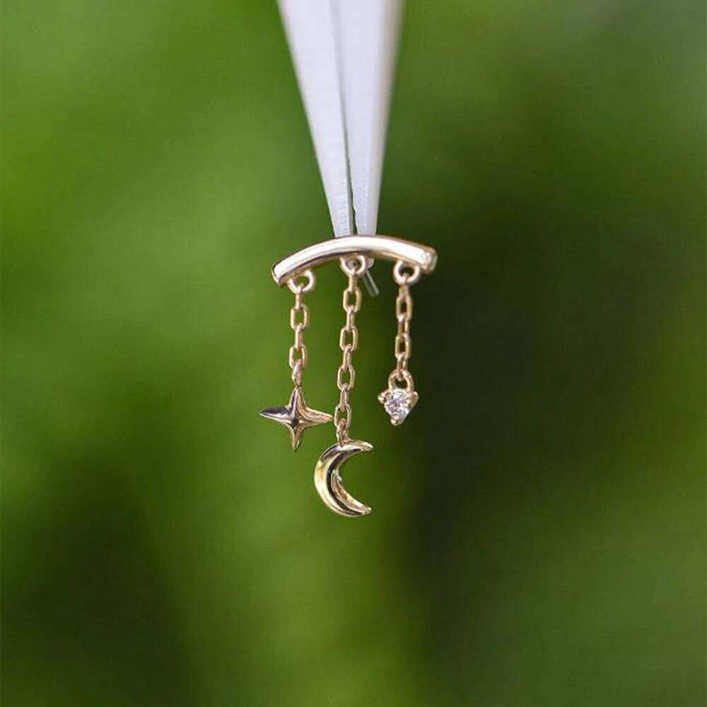 Aide 925 Sterling Silver Shiny Zircon Heart Flat Head Cartilage Piercing Earring For Women DIY Handmake Ear Bone Stud Pendientes