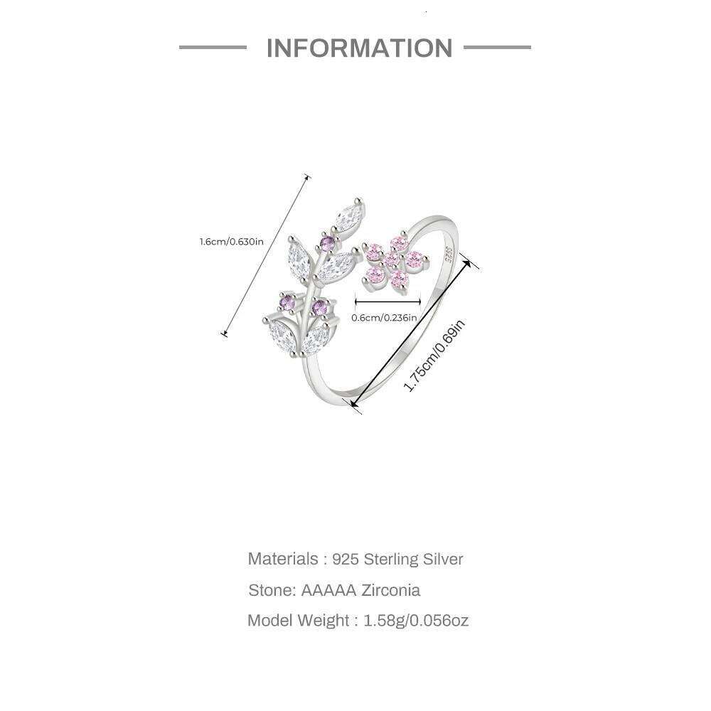 Aide 925 Sterling Silver Flower Twine Leaf Pave Zircon Adjustable Ring For Women 18k Gold Fine Jewelry Engagement Wedding Gift