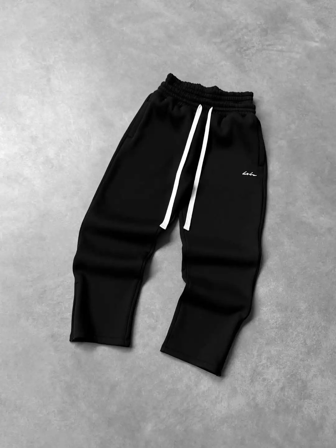 Men Hip-Hop Y2K Double-Waist Fake Two-Piece Pants American Gothic Style Letter Embroidered Casual Pants Trendy Drawstring Pants 251231