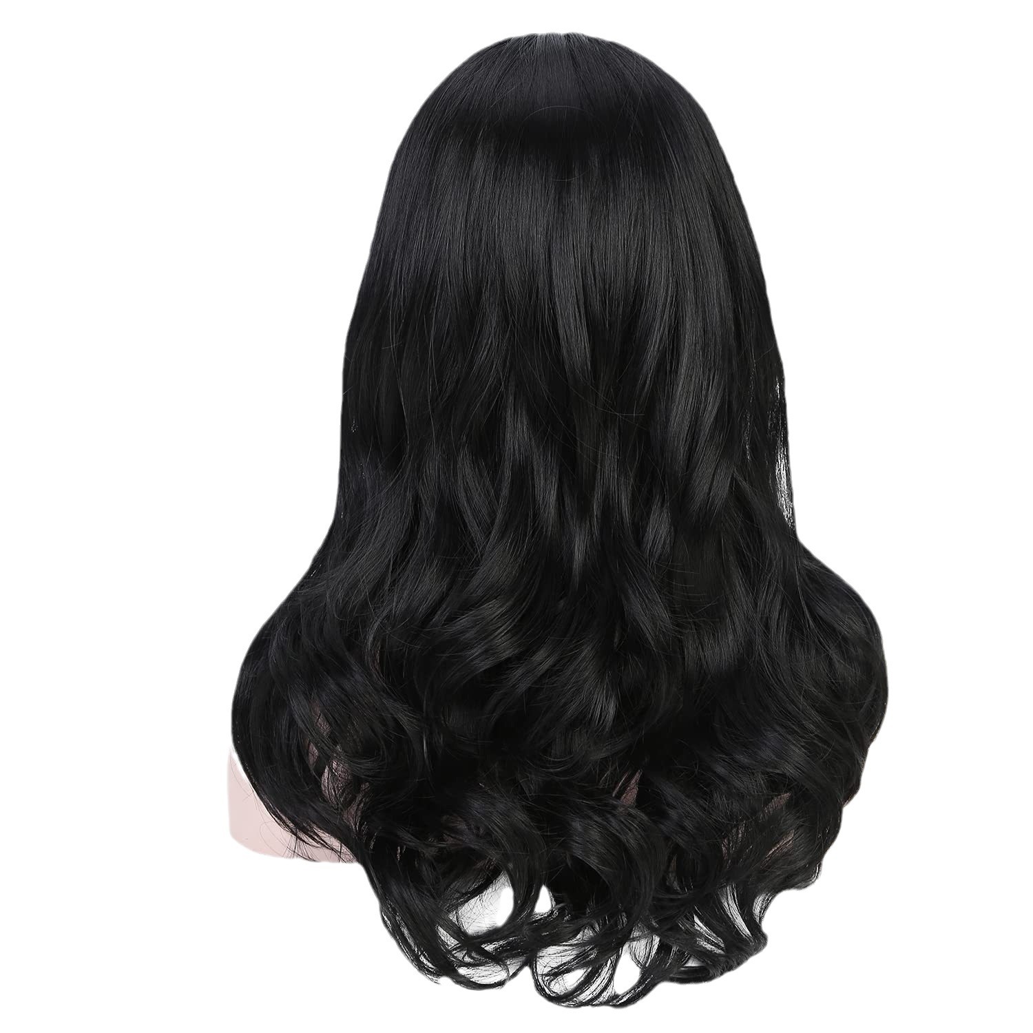 Synthetic Fiber Wavy Curl Wig with Centered Section For Women's Fashion Hairstyles