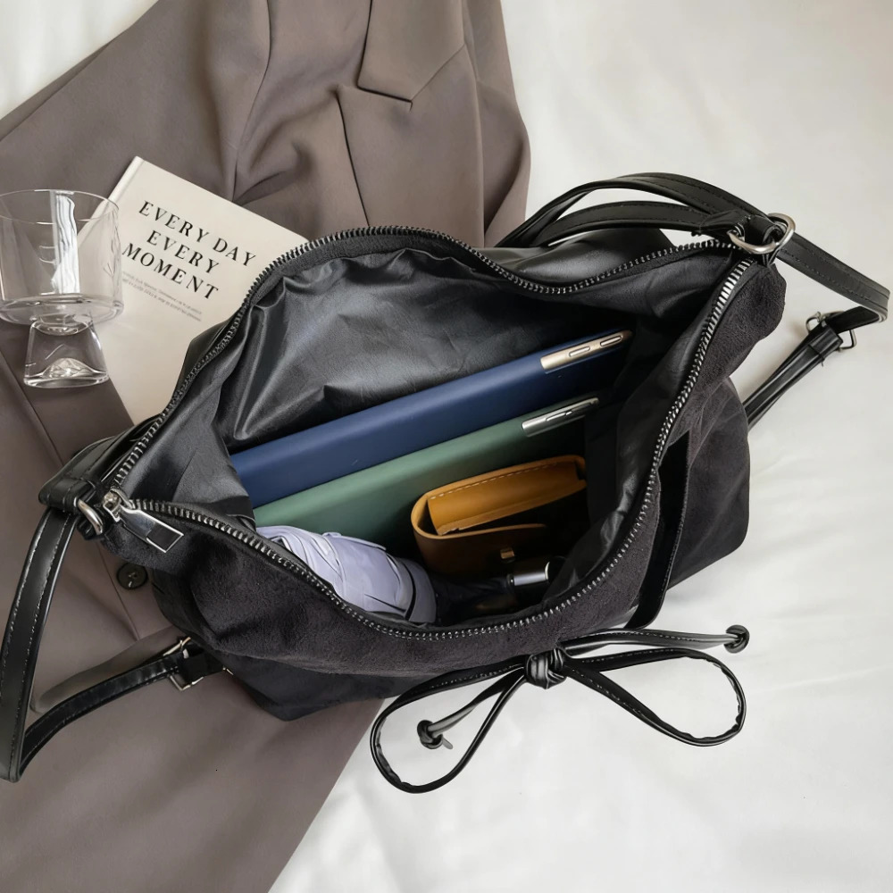 Retro Fashion Shoulder BagVintage Suedette Tote BagAutumn/Winter Premium End Versatile Commuter Crossbody Bag Womens Backpack 251231