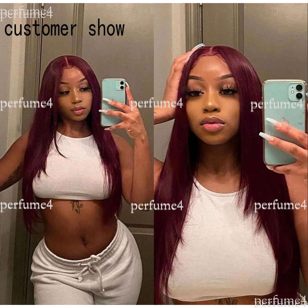 New 613 Blue/Pink/Purple/red Colorful Brazilian Straight Front Pre Plucked 13X4 Simulation Human Hair Wear and Go Glueless HD Lace Frontal Wig for Wom