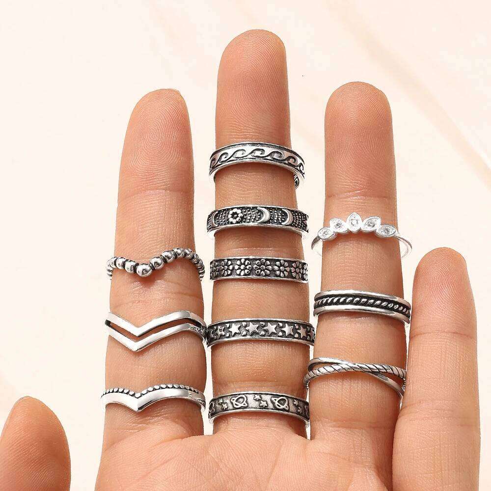 Aide Retro Black Punk Gothic Open Ring For Men 925 Sterling Silver Handmade Unisex Designer Jewel Accessories Anime Lovers Gift