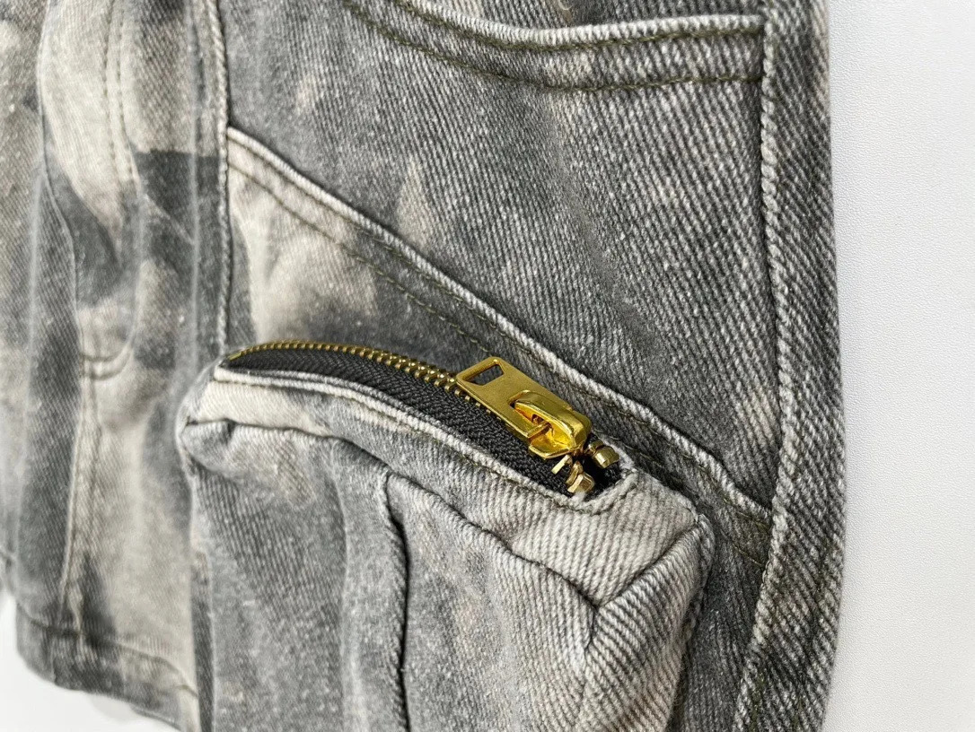 American summer camouflage multi pocket workwear pants loose spicy girl street casual low waisted short denim skirt 251231