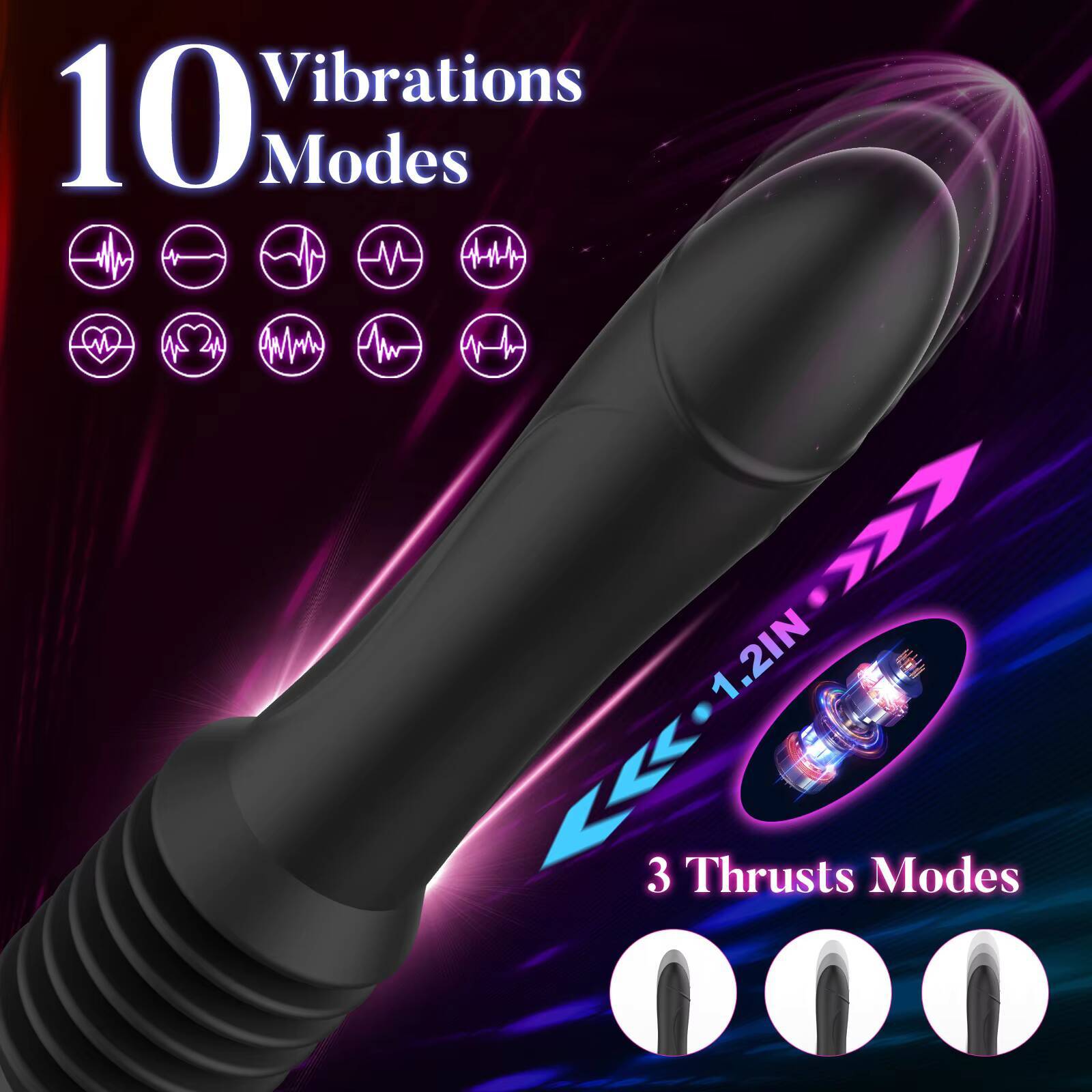 Automatic Telescopic Female Masturbator 3-Speed Retractable 10-Frequency Vibration Massage Orgasm Vibrator Machine