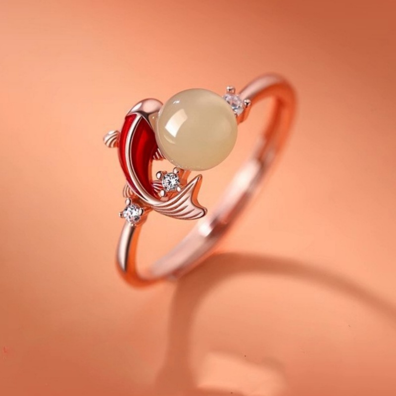 Valentine's Hot Sale! Cute Dolphin Gem Ring - Rose Gold Plated Romantic Jewelry