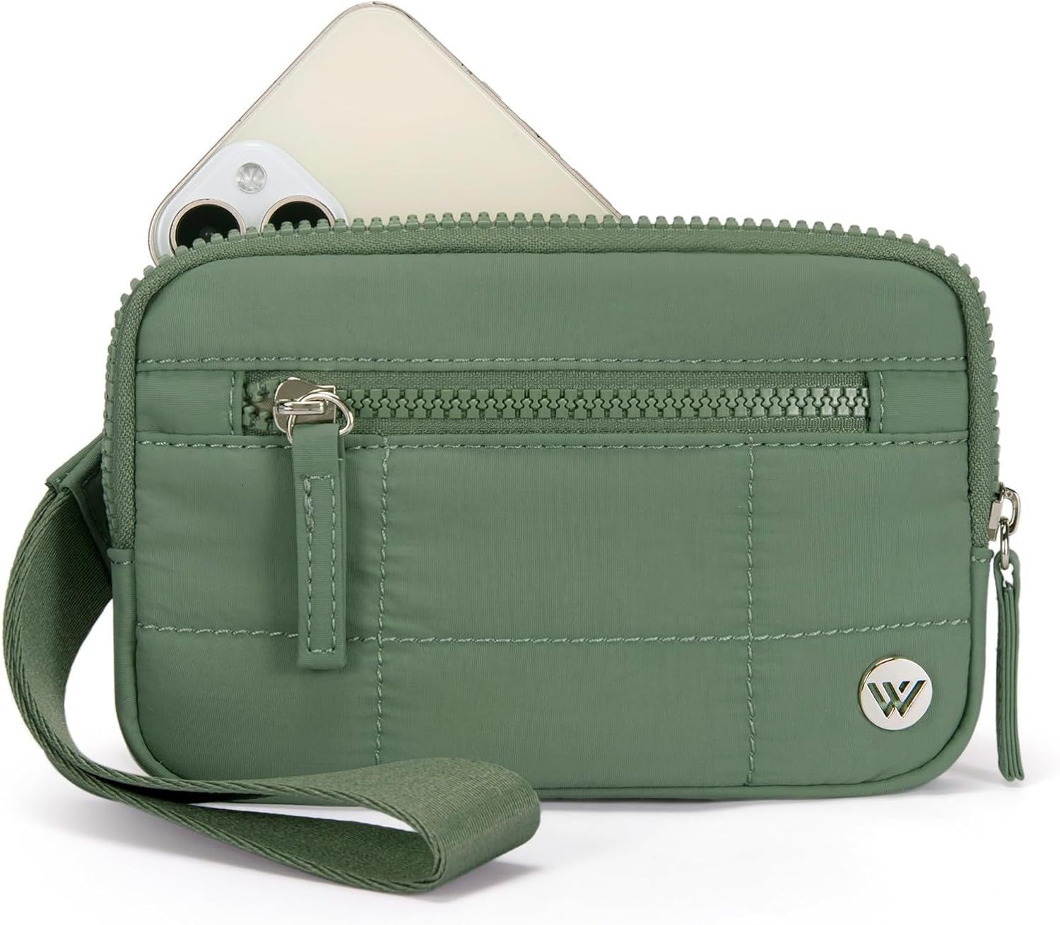 In Stock New Wristlet Wallet Large Capacity Wrinkled Checkered Phone Clutch Transparent PVC Window Women's Coin Purse