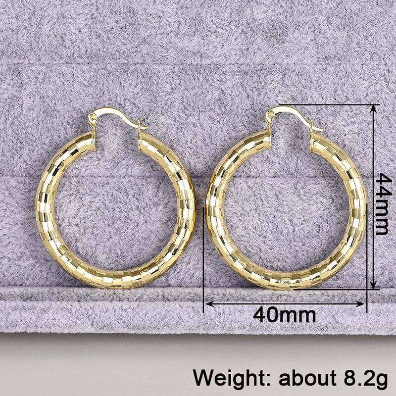 Huitan Trendy Big Hoop Gold Color Circle Earrings for Women Daily Wear Modern Fashionable Female Jewelry Drop Shipping
