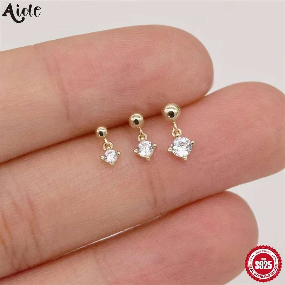 Aide 925 Sterling Silver 3pcs Set 8/10/11mm Four-claw Diamond Stud Earrings For Women Versatile Temperament Ins Jewelry Gifts