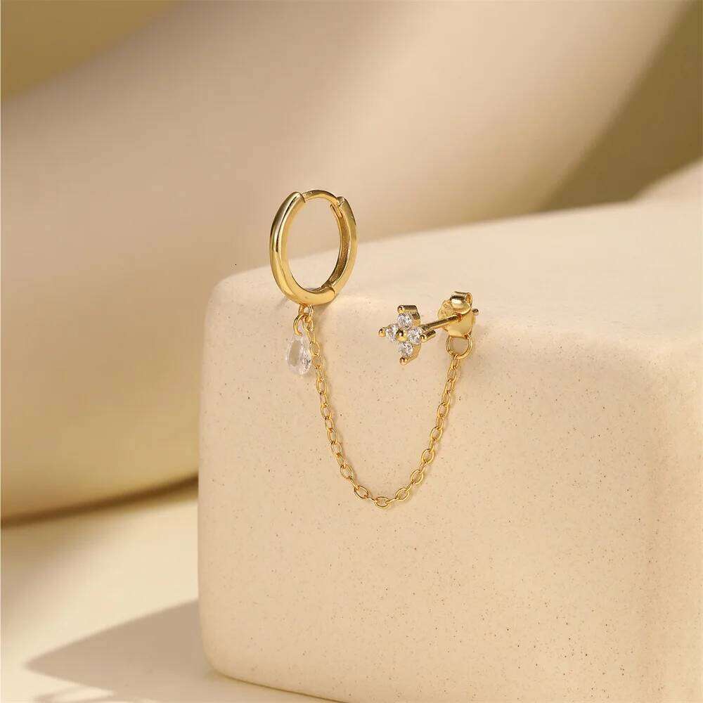 Aide Gold Earrings Set Women 925 Silver Huggie Hoop Stack Zircon Earring for Multiple Piercing Hypoallergenic Jewelry