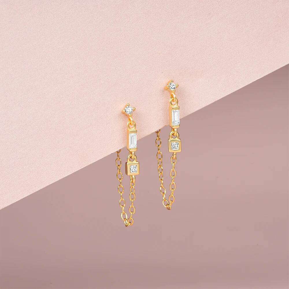 Aide 925 Sterling Silver Crystal Ear Studs For Women Sparkling Rhinestone Sweet Chains Multiple Wear Styles Stud Earring Jewelry
