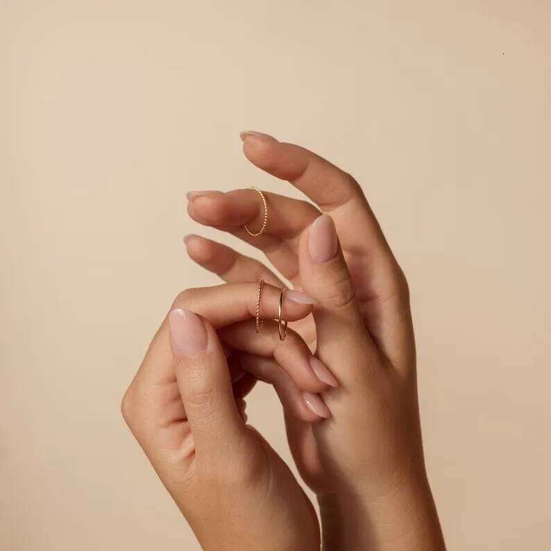 Aide 925 Sterling Silver 3pcs Set Simple Circle Adjustable Ring For Women Minimalist Black Zircon K Gold Fine Jewelry Party Gift