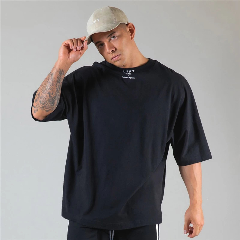 JAPANUK Cotton Gym Shirt Sport T Shirt Men Short Sleeve Running Shirt Men Workout Training Tees Fitness Loose large size M-XXXL 251231
