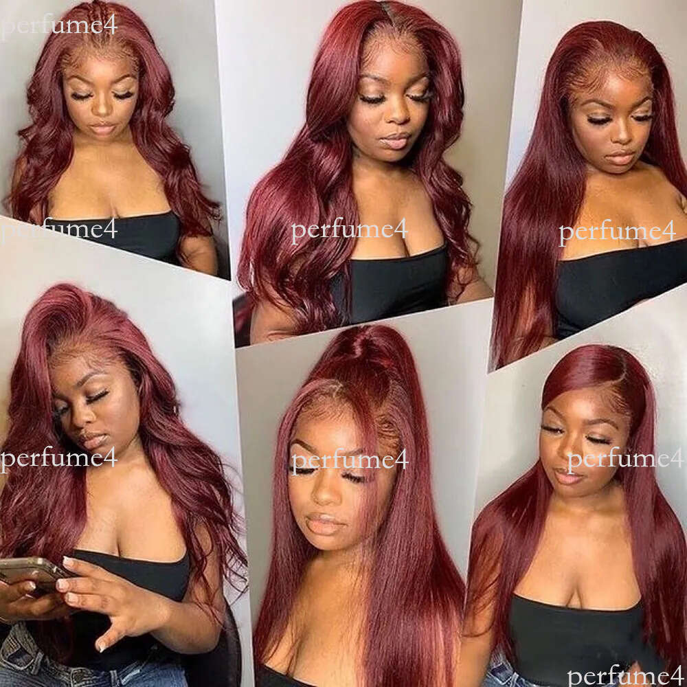 New 613 Blue/Pink/Purple/red Colorful Brazilian Straight Front Pre Plucked 13X4 Simulation Human Hair Wear and Go Glueless HD Lace Frontal Wig for Wom