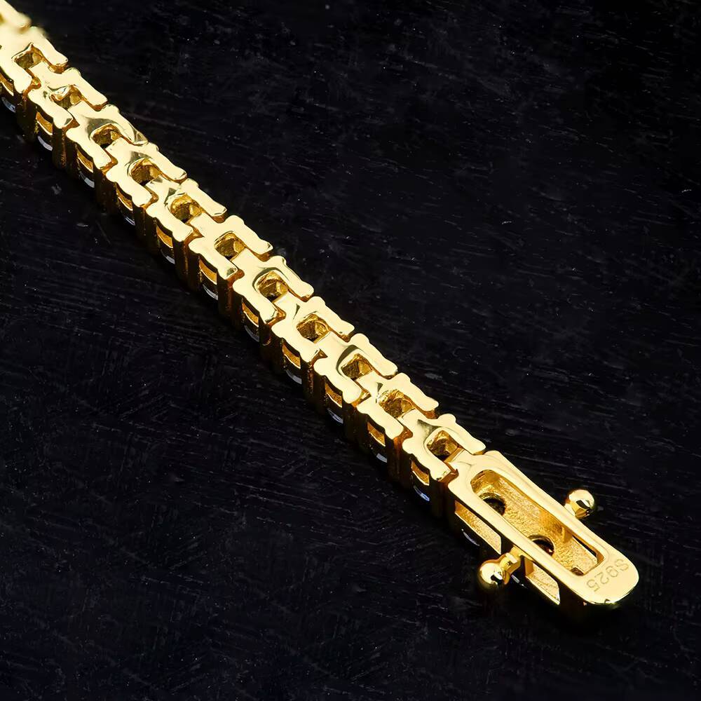 Black Color Round Moisssanite Tennis Bracelet 925 Silver