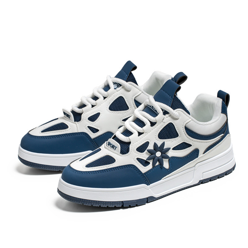 New Retro Color Block Casual Sneakers for Men Soft-Sole Board Shoes Size 39-44 Black Blue Green footwear