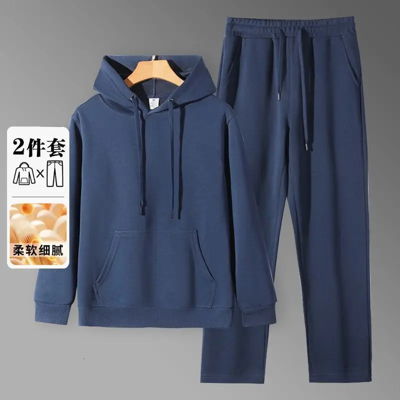 2026 Mens StraightLeg Casual Suit Trendy Hooded Sweatshirt and Sweatpants Loose Fit Versatile Autumn Sports 251230