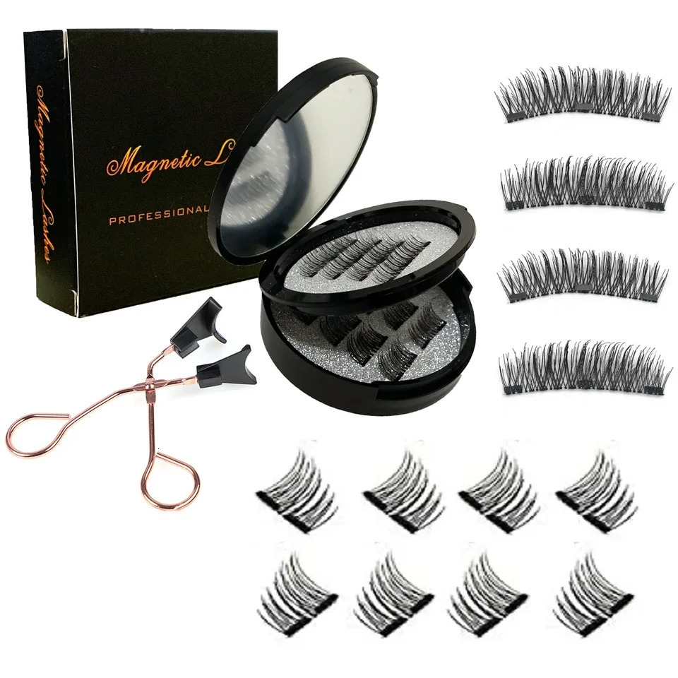12pcs Magnetic False Eyelashes Magnetic Half Eyelashes Double Box With Mirror Applicater Reusable Beauty Eye Makeup Set 251231