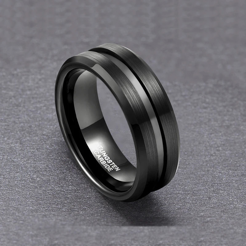 Tigrade Man Black Ring Fashion Jewelry Fashion Jewelry Tungsten Ring Wholesale Engraving Mens Rings Classic Wedding Rings 251230