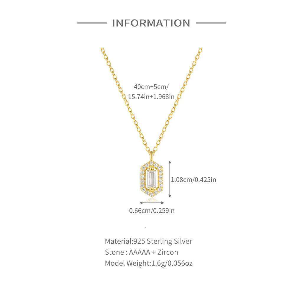 Aide French Bling Big Zircon Pendant Necklace 925 Sterling Silver 18k Gold Plated CZ Clavicle Chain Fashion Jewelry for Women