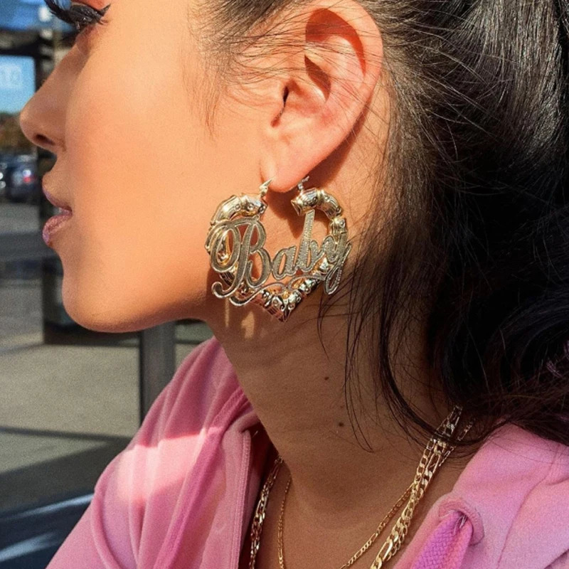 Y2K Jewelry Heart BABY Letter Earrings for Women Egirl Aesthetic Punk Vintage INS Earrings 2000s Fashion Vintage Friends Gifts 251230