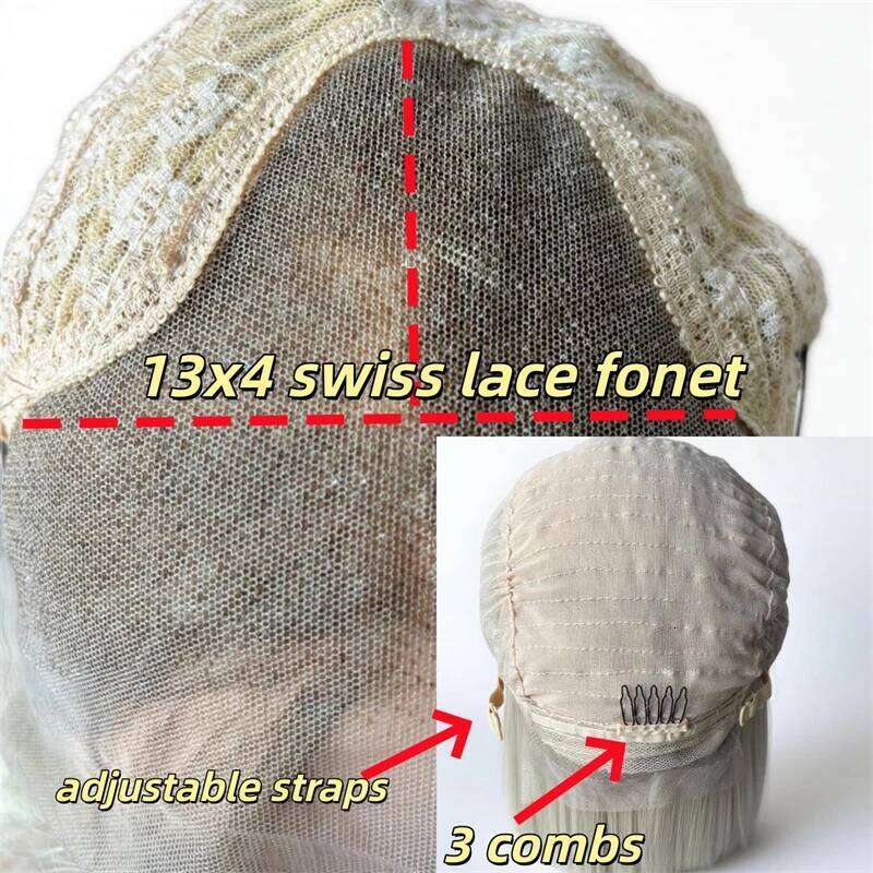 High Quality Ombre Warm Brown Blonde Synthetic Lace Front Wig For White Black Women Daily Party Cosplay Use Smalll Large Cap