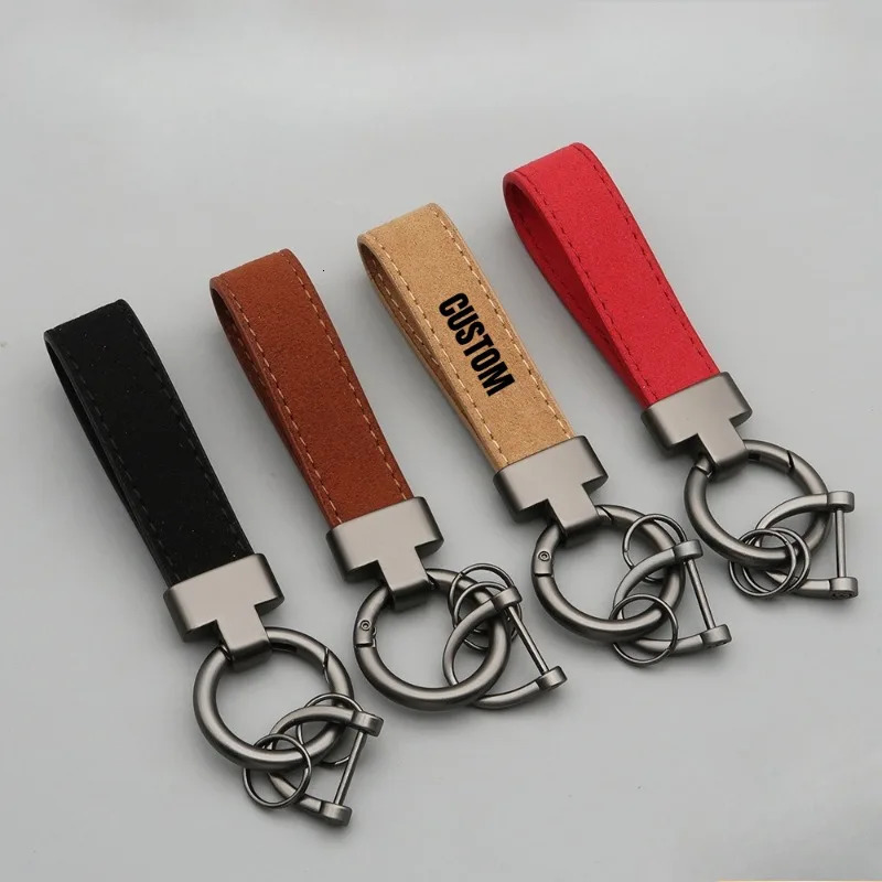 Custom Keychain Blank Suede Leather for Men Women T Buckle Laser Engrave Car Keyring Bag Pendant Personalized Key Chain 251230