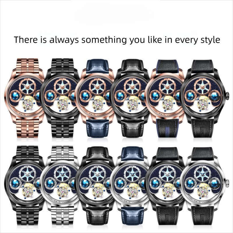 Ideal Knight New Blue Earth Series Tourbillon Mechanical Large Size Light Luxury Business Men's Watch