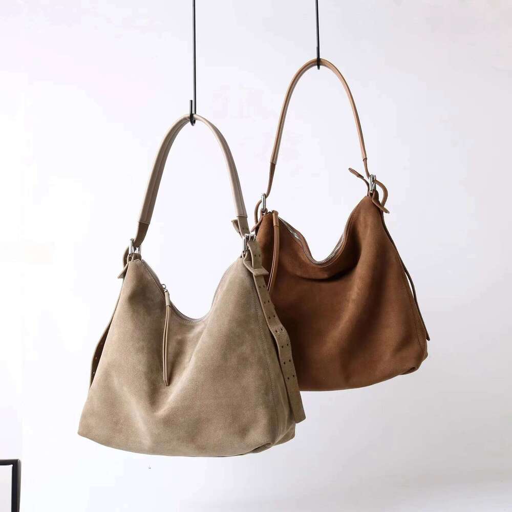 Suede Women's Tote Winter New Niche Design Frosted Cowhide Vintage Casual Bucket Fashion One-Shoulder Crossbody Bag Suotong251222