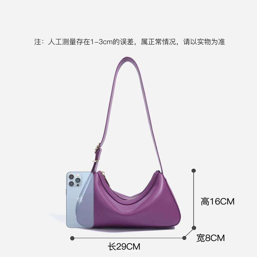 Cowhide Women's Crescent New Niche Design Simple Commuter Crossbody Fashionable High Quality Armpit Shoulder Bag Suotong251222