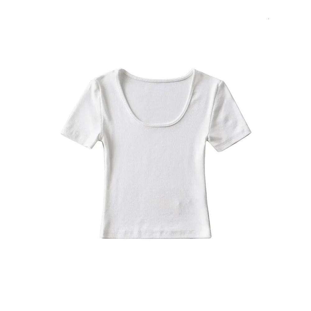 Casual Summer Woman Slim Fit T-shirt Tight Short-Sleeve O-neck Tee Crop Tops