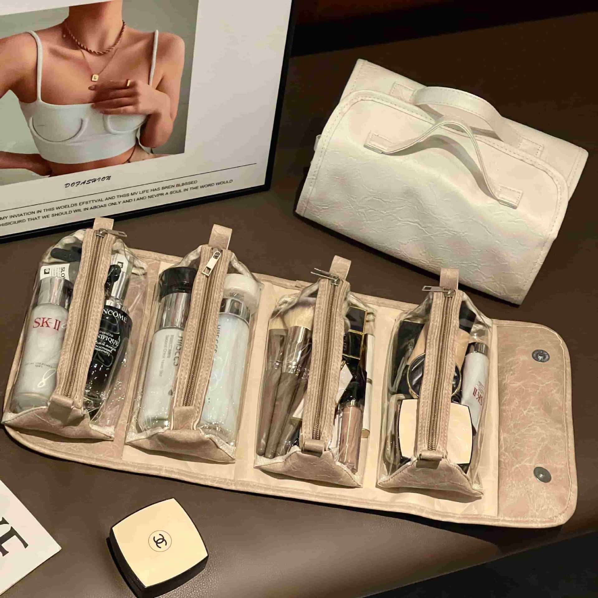 New Design Cross-border New fashionable Portable large-capacity detachable storage handbag cosmetic bag Free shipping