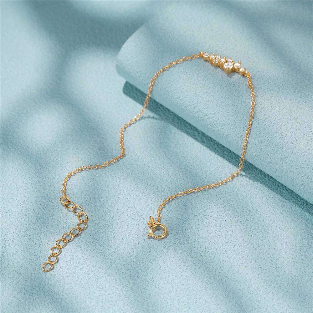 Aide 18k Gold Chain Bracelet for Women High Quality 925 Sterling Silver Geometry Cubic Zirconia Charm Bracelets Minimalist Jewel