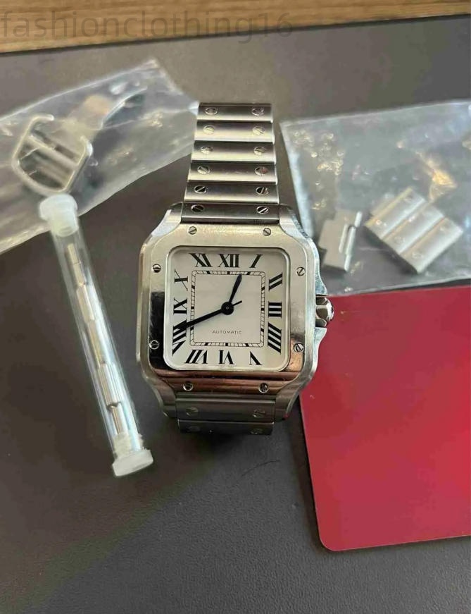 Luxury super clone santoss watch mens watch 1847 MC Mechanical movement Date display 100m waterproof watches men watch 398mm with box 2P