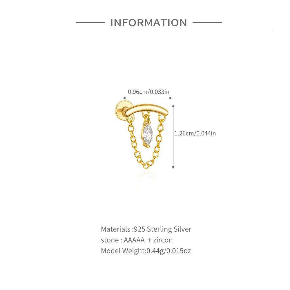 Aide 925 Sterling Silver 1pc Square CZ Zirconia Piercing Stud Earrings For Women K Gold Simple Elegant Jewelry Gift Pendiente