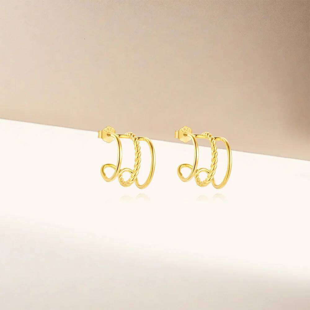 Aide 925 Sterling Silver Delicate Korean 3 Waves Earing Claw Hook Clip For Women Ear Earrings Fashion Jewelry Gift