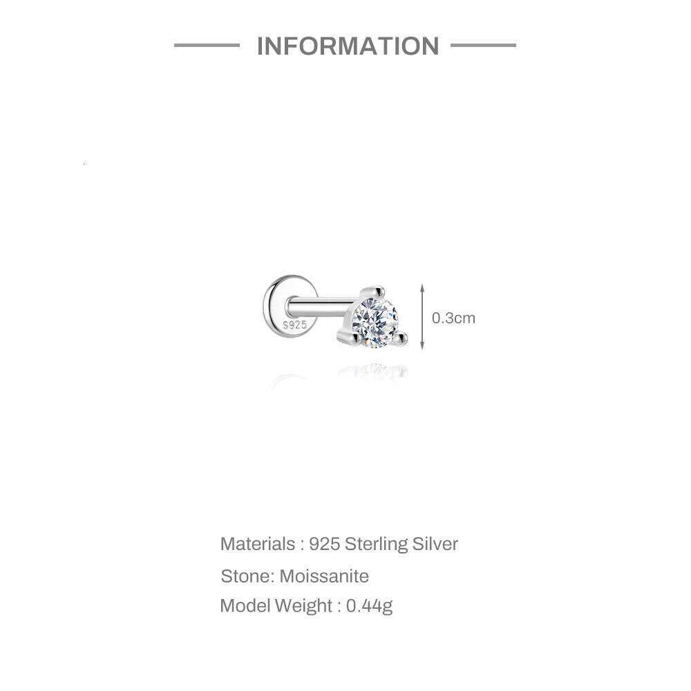 Aide S925 Sterling Silver Bow Multi-Style Stud Earring Moissanite Piercing Bone Studs Chain Dangles Layered Ear Jewelry