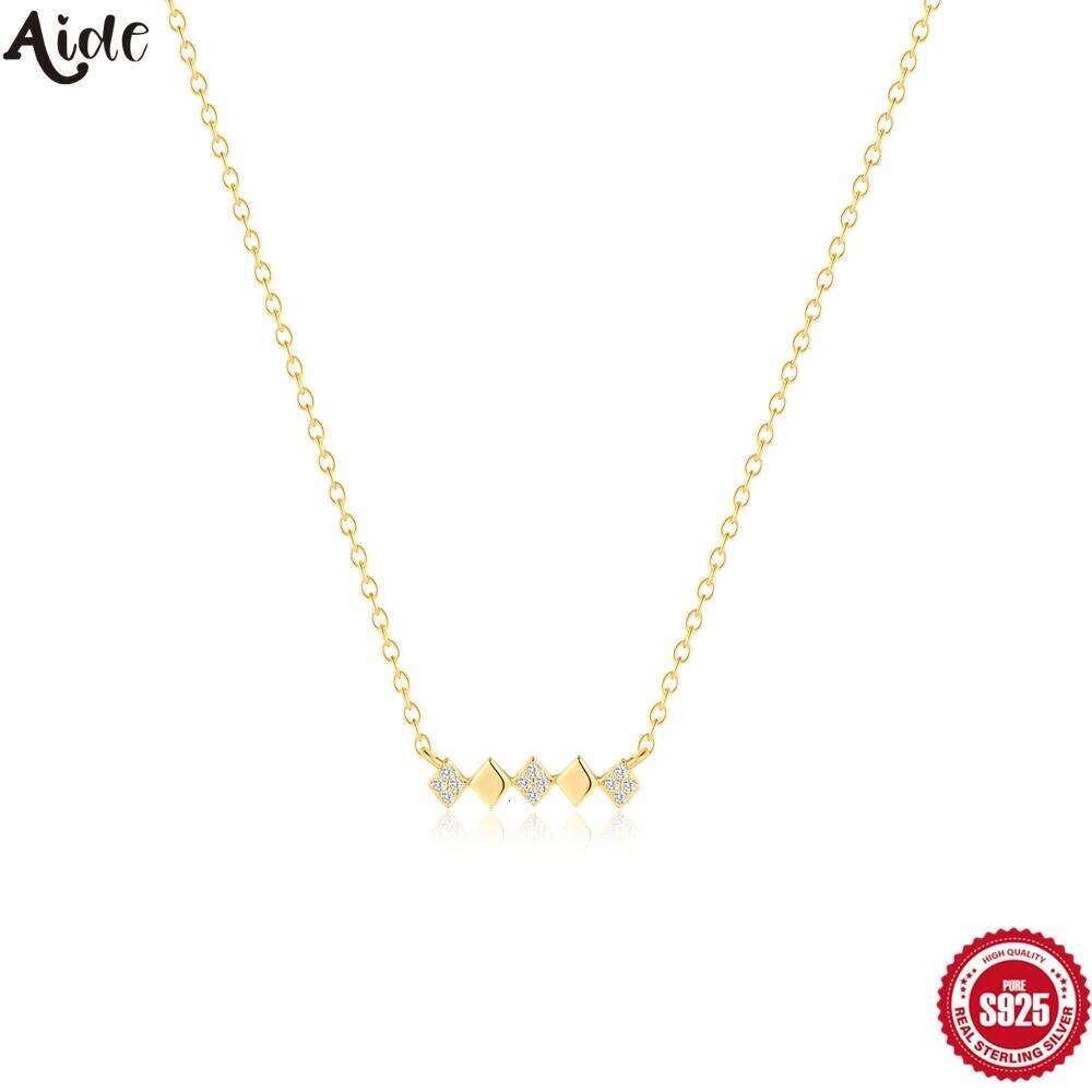 Aide 925 Sterling Silver Minimalista New Design CZ Pendant Necklaces For Women Simple Gift Choker Necks Jewelry Valentine's Day