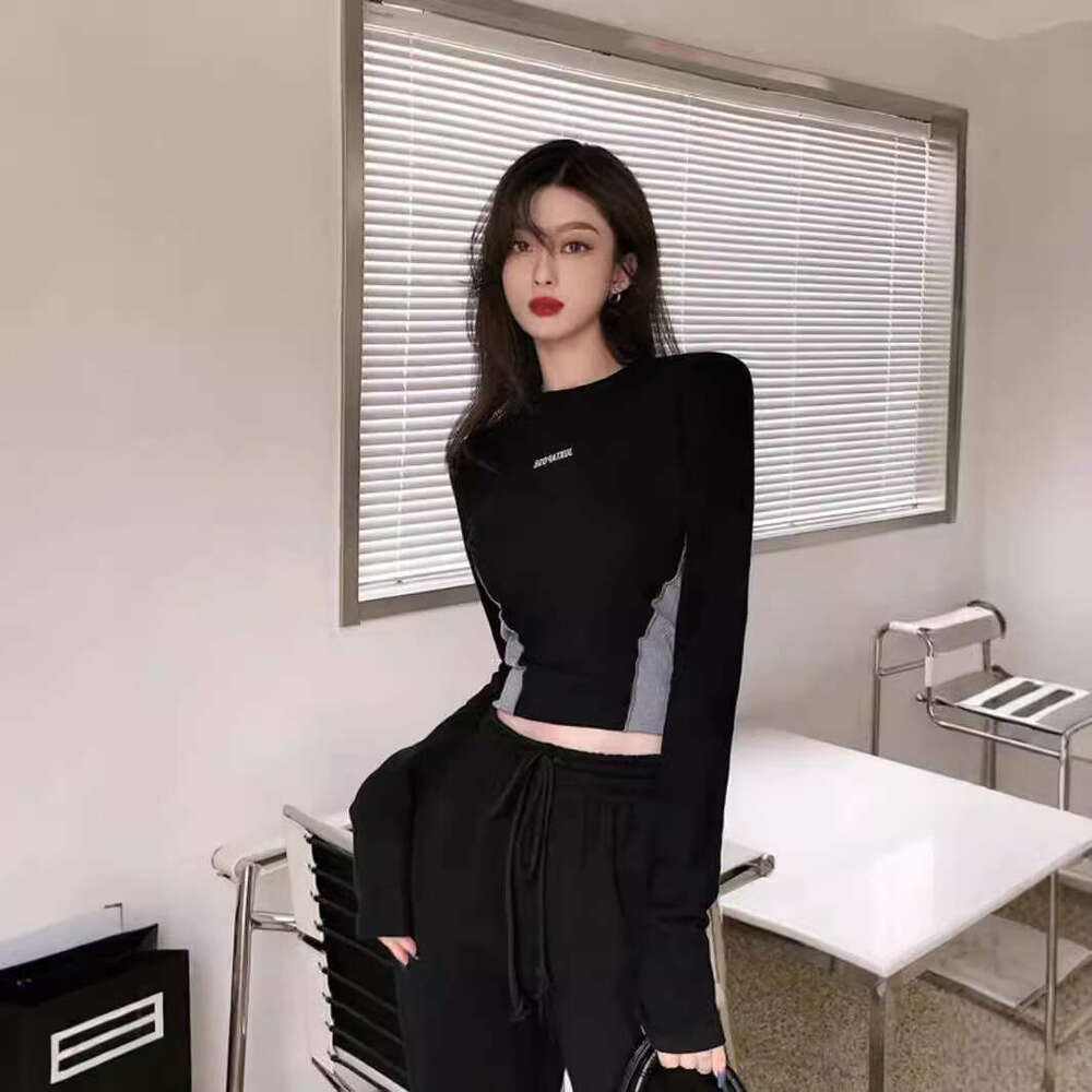 Sweet and Spicy Short T-Shirt Base Shirt for Women Early Autumn Slim Fit Inner Wear Dance Costume Jazz Top Unique Design