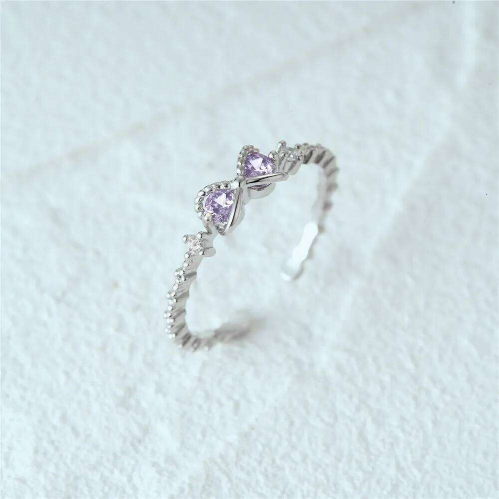 Aide 925 Sterling Silver 1pc Y2K Sweet Cute Resizable Ring For Women Oval Zircon Open Rings Designer Jewelry Wedding Party Gift
