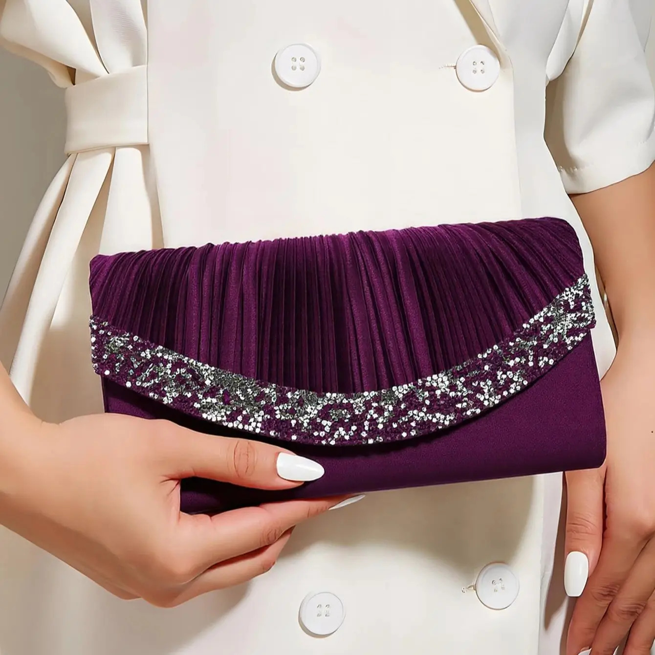 Shiny Evening Clutch Bags Envelope Rhinestones Satin Clutch Bags Shoulder Chain Party Wedding Cocktail Handbags 251231