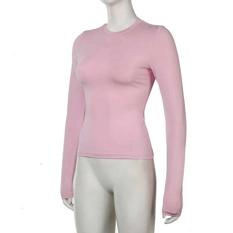 Pure and girlish vibe, slimming long sleeved T-shirt, versatile cover up shirt, lightweight top