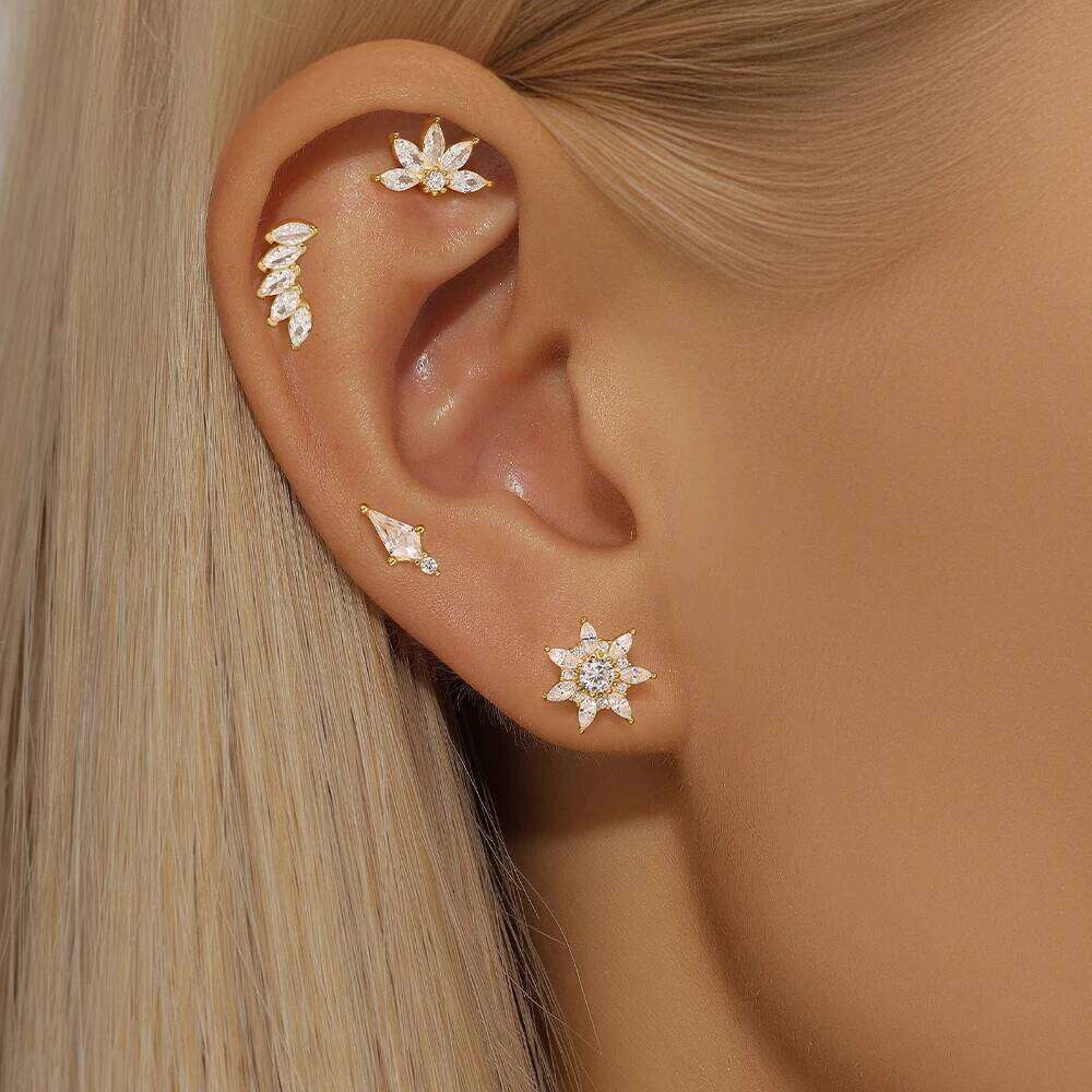 Aide Different Style Stud Earrings Tassels Earrin For Women 925 Sterling Silver DIY Punk Personality Puncture Ear Bone Jewel 1pc