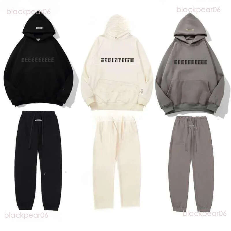 essintals hoodie Sweatsuit 2 Piece Outfits Unisex Stamping Essentials Hood And Jogger Sweatpants Sportswear Set Fear Of Casual Streetwear essential tracksuit 738