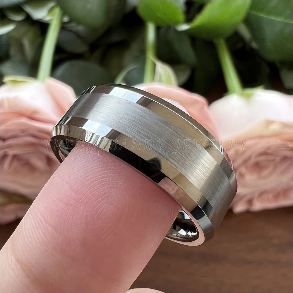 6mm 8mm Gunmetal Tungsten Carbide Wedding Band Engagement Ring for Men Women Fashion Jewelry Brushed Finish Comfort Fit 251230