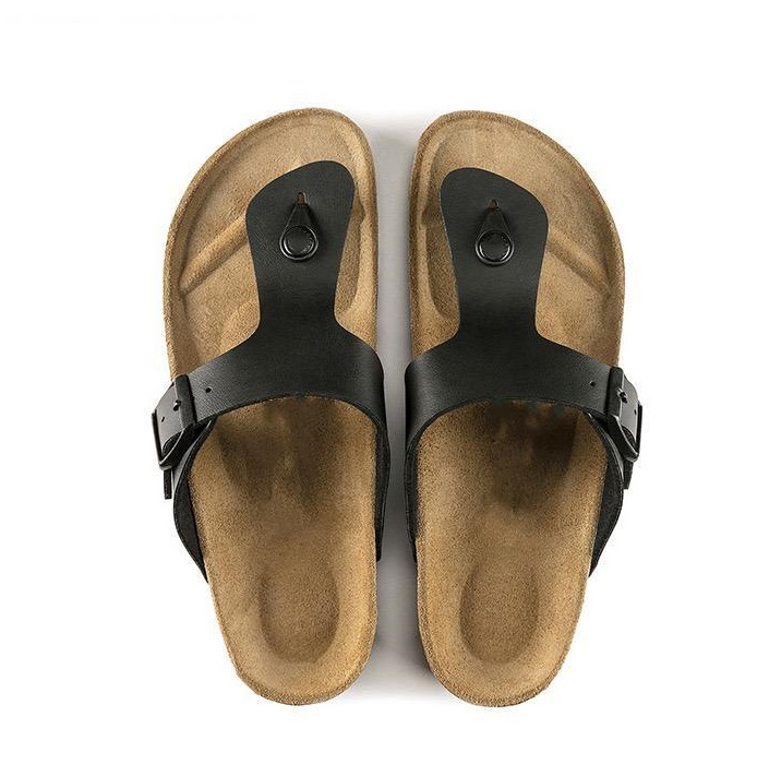 TEEMAZZI Free shipping flat slippers for womens mens slippers white sliver black blue Fashionable versatile wood sole open toe sandals for outdoor wea